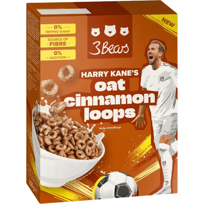 Inele din Cereale cu Scortisoara Harry Kane fara Zahar Adaugat 250g 3BEARS — preț și oferte