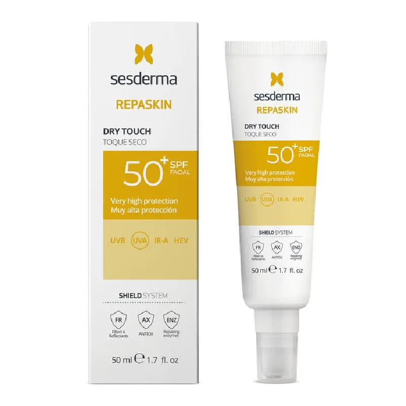 Crema pentru fata cu protectie solara SPF 50 Dry Touch Repaskin, 50 ml, Sesderma — preț și oferte