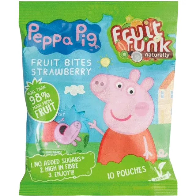 Gustare de Fructe cu Capsuni fara Zahar Adaugat Peppa Pig 10x10g FRUITFUNK — preț și oferte