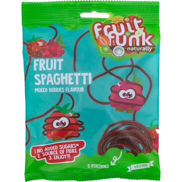 Spaghete din Mix de Fructe de Padure fara Zahar Adaugat 100g FRUITFUNK — preț și oferte