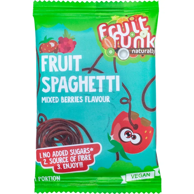 Mini Spaghete din Mix de Fructe de Padure fara Zahar Adaugat 20g FRUITFUNK — preț și oferte