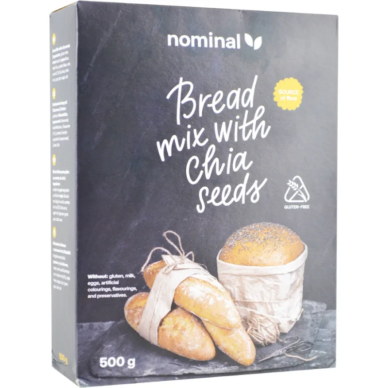 Mix pentru Paine cu Seminte de Chia fara Gluten 500g NOMINAL — preț și oferte