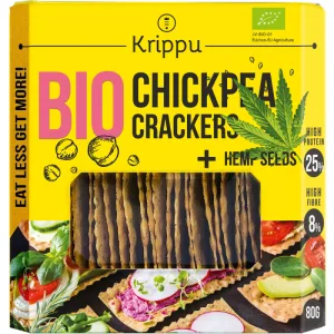 Crackers din Naut cu Seminte de Canepa Ecologici/Bio 80g