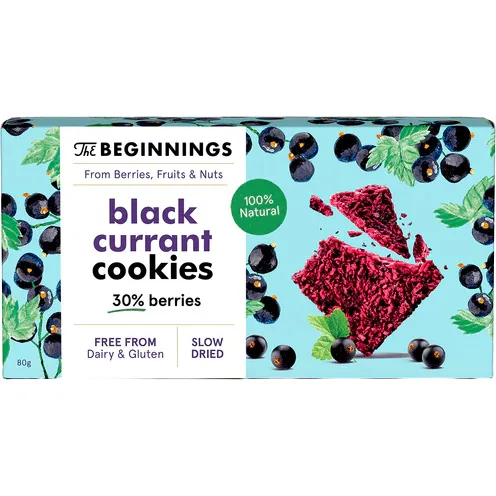 Cookies cu Coacaze Negre fara Gluten 80g THE BEGINNINGS — preț și oferte