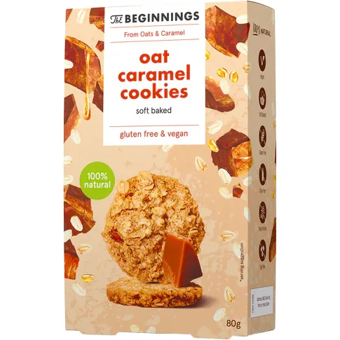 Cookies din Ovaz cu Caramel fara Gluten 80g THE BEGINNINGS — preț și oferte