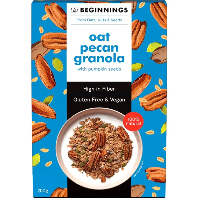 Granola cu Ovaz si Nuci Pecan fara Gluten 200g THE BEGINNINGS — preț și oferte