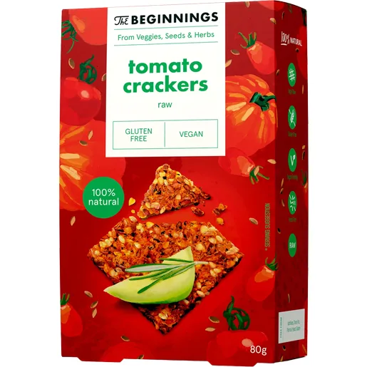 Crackers cu Rosii Raw fara Gluten 80g THE BEGINNINGS — preț și oferte
