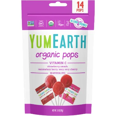 Acadele cu Vitamina C fara Gluten 14buc YUMEARTH — preț și oferte