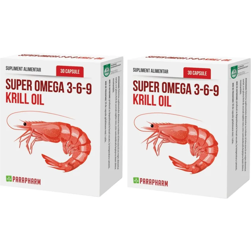 Pachet Super Omega 3-6-9  Krill Oil 30cps+30cps Quantum Parapharm — preț și oferte