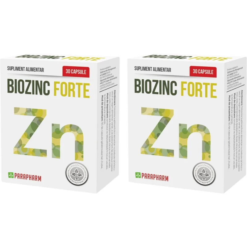 Pachet Biozinc Forte 30cps+30cps Quantum Parapharm — preț și oferte