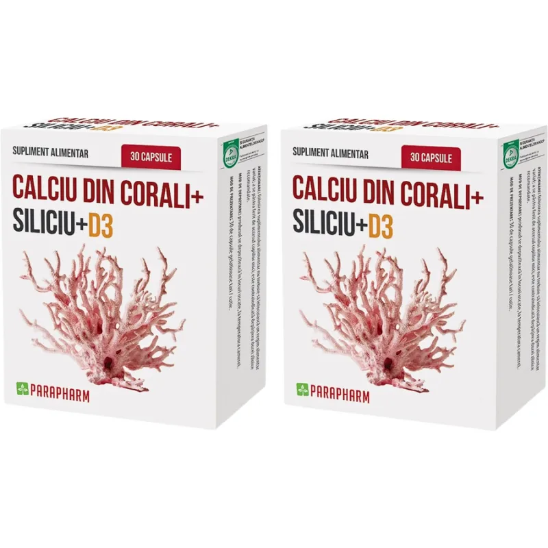 Pachet Calciu din Corali+Si+D3  30cps+30cps Quantum Parapharm — preț și oferte