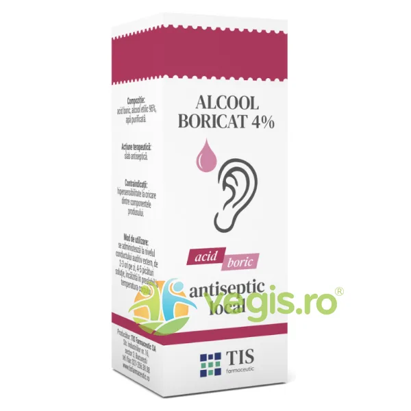Alcool Boricat 4% 25ml TIS FARMACEUTIC — preț și oferte