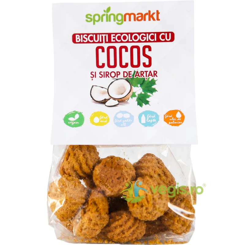 Biscuiti cu Cocos si Sirop de Artar Ecologici/Bio 100g springmarkt — preț și oferte