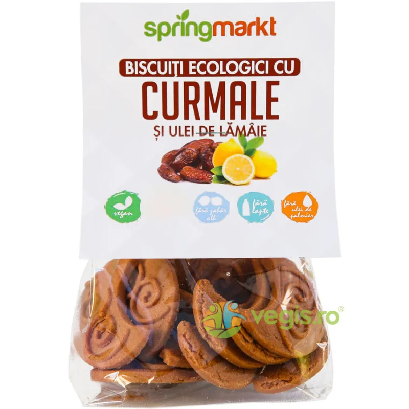 Biscuiti cu Curmale si Ulei de Lamaie Ecologici/Bio 100g springmarkt — preț și oferte