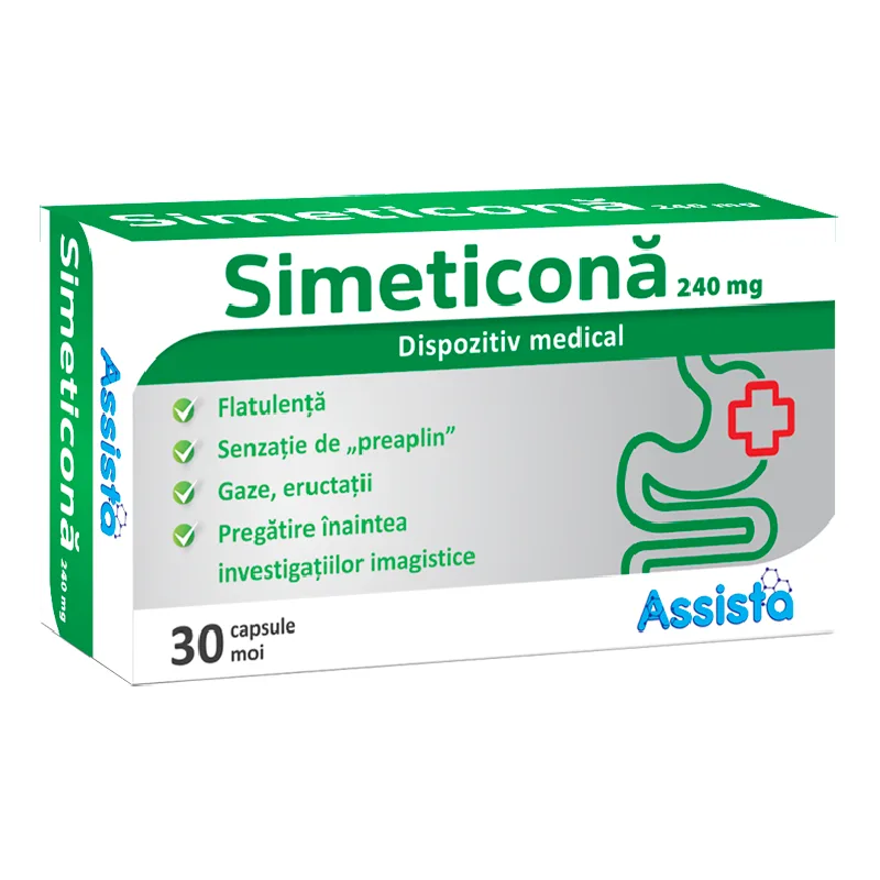 Simeticona 240 mg, 30 capsule moi, Assista — preț și oferte