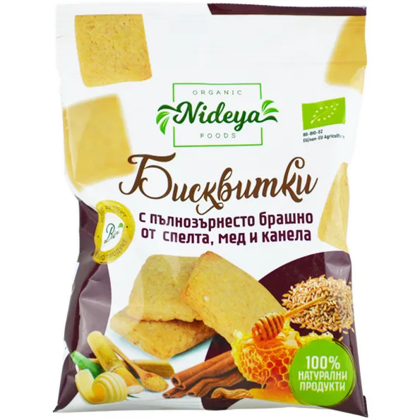 Cookies cu Miere si Scortisoara Ecologici/Bio 50g NIDEYA — preț și oferte