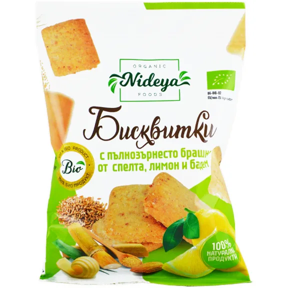Cookies cu Lamaie si Migdale Ecologici/Bio 50g NIDEYA — preț și oferte