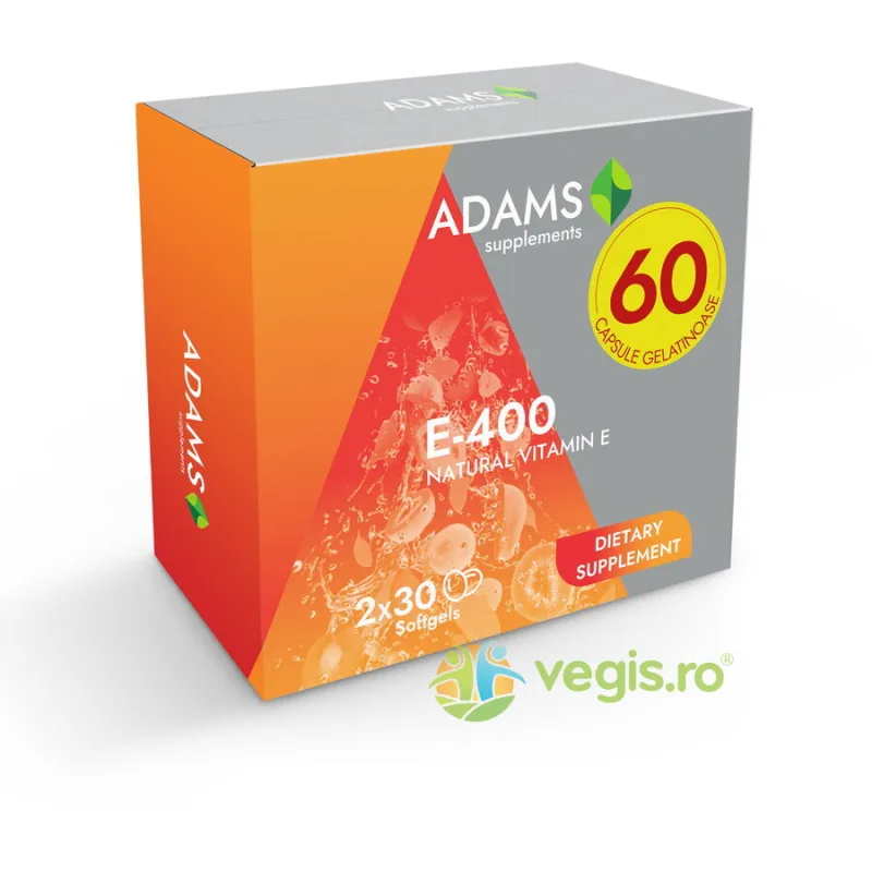 Vitamina E Naturala 400ui 60cps (30cps+30cps) ADAMS VISION — preț și oferte