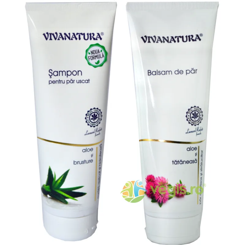 Sampon Natural cu Aloe si Brusture 250ml + Balsam de Par cu Aloe si Tataneasa 250ml Pachet PROMO VIVA&nbsp;NATURA — preț și oferte