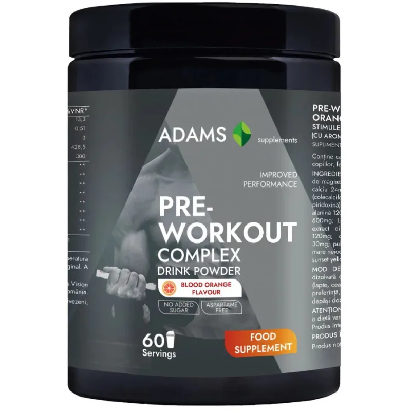 Complex PreWorkout cu Aroma de Portocale Rosii 360g ADAMS VISION — preț și oferte