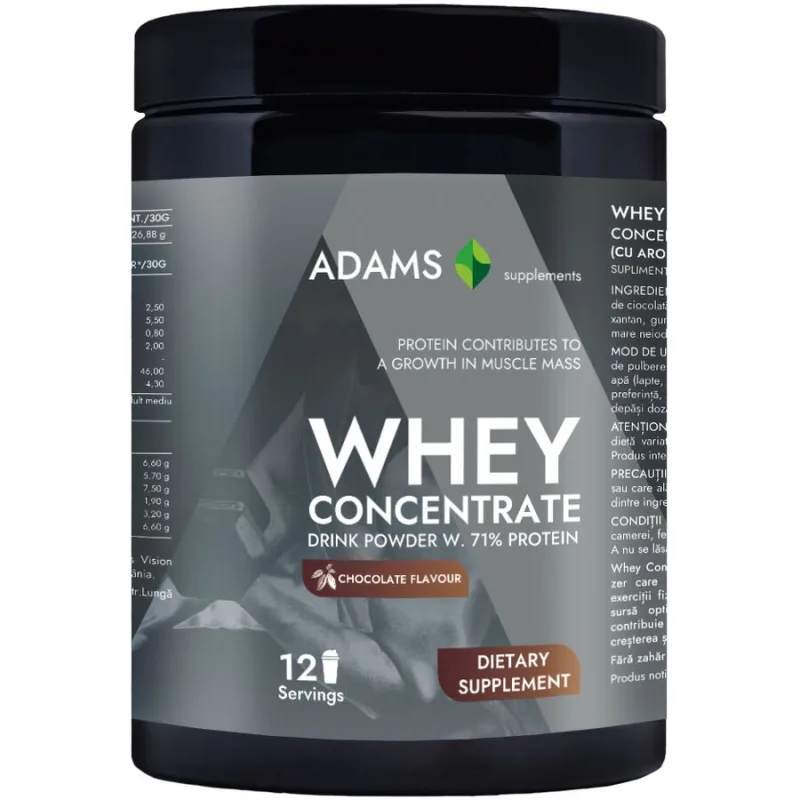 Concentrat Proteic din Zer cu Aroma de Ciocolata 360g ADAMS VISION — preț și oferte
