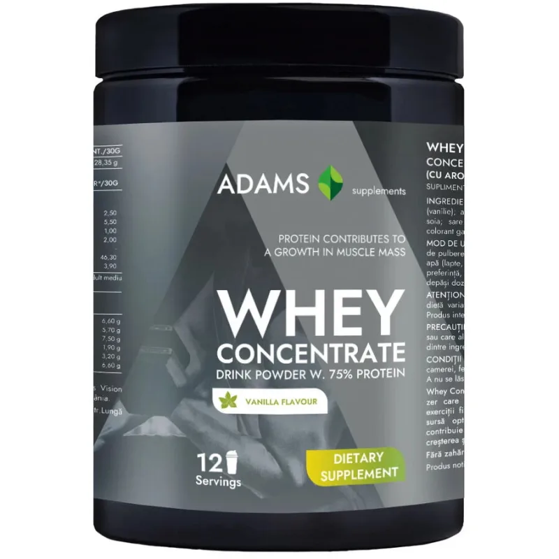 Concentrat Proteic din Zer cu Aroma de Vanilie 360g ADAMS VISION — preț și oferte