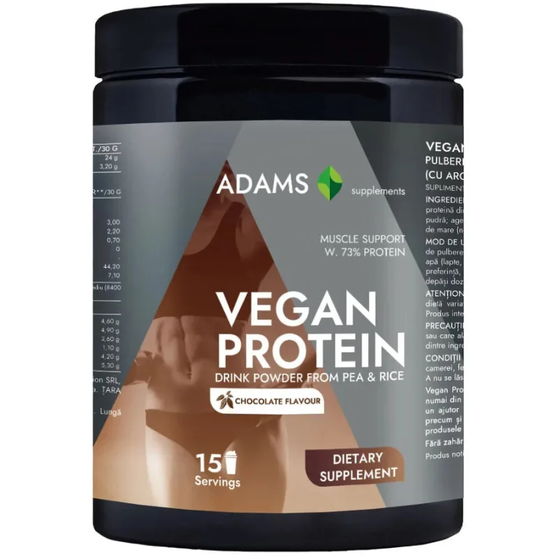 Proteina Vegana cu Aroma de Ciocolata 454g ADAMS VISION — preț și oferte