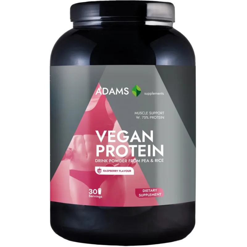 Proteina Vegana cu Aroma de Zmeura 908g ADAMS VISION — preț și oferte