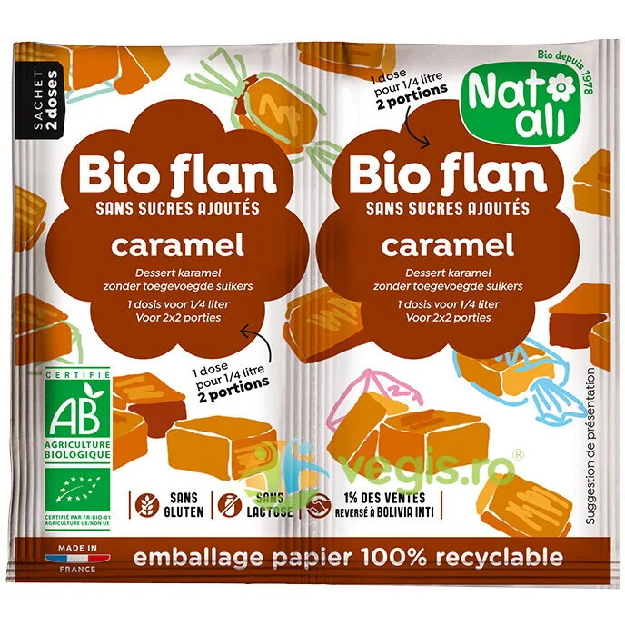 Budinca de Caramel Ecologica/Bio 2x5g NAT-ALI — preț și oferte
