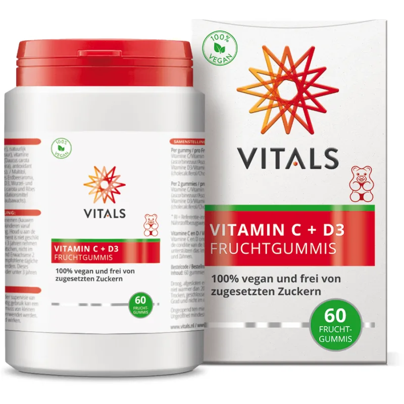 Vitamina C + D3 pentru Copii 60 jeleuri VITALS — preț și oferte