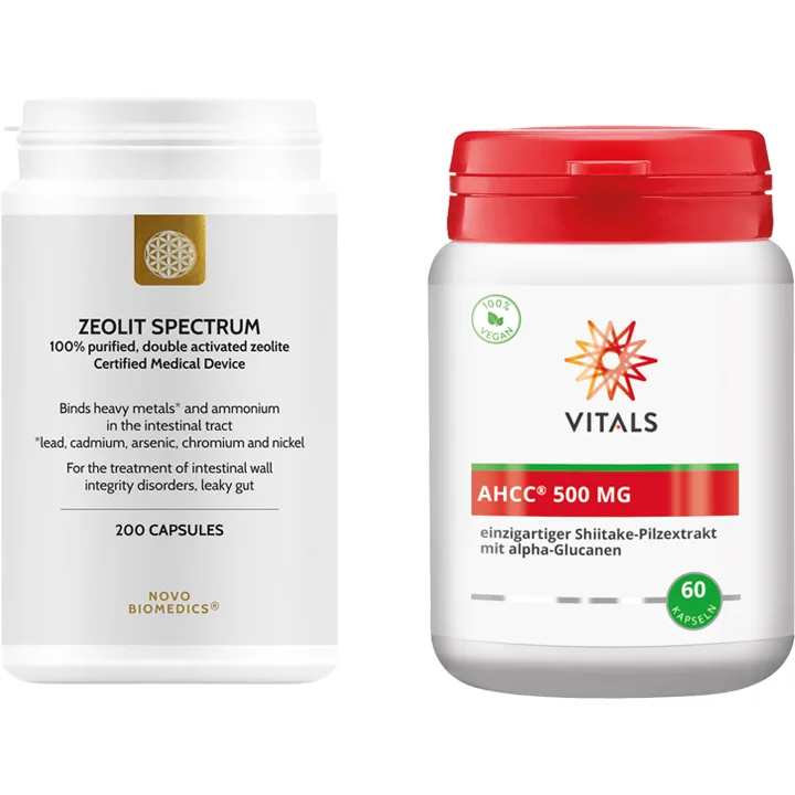 Zeolit Spectrum (Uz Intern) 200cps vegetale + AHCC 500mg 60cps EXCLUSIV — preț și oferte
