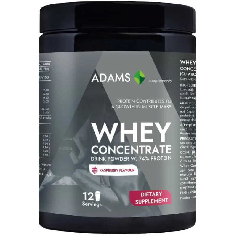 Concentrat Proteic din Zer cu Aroma de Zmeura 360g ADAMS VISION — preț și oferte