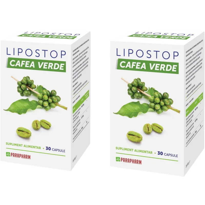 Pachet Lipostop cu Extract de Cafea Verde 30cps + 30cps Quantum Parapharm — preț și oferte