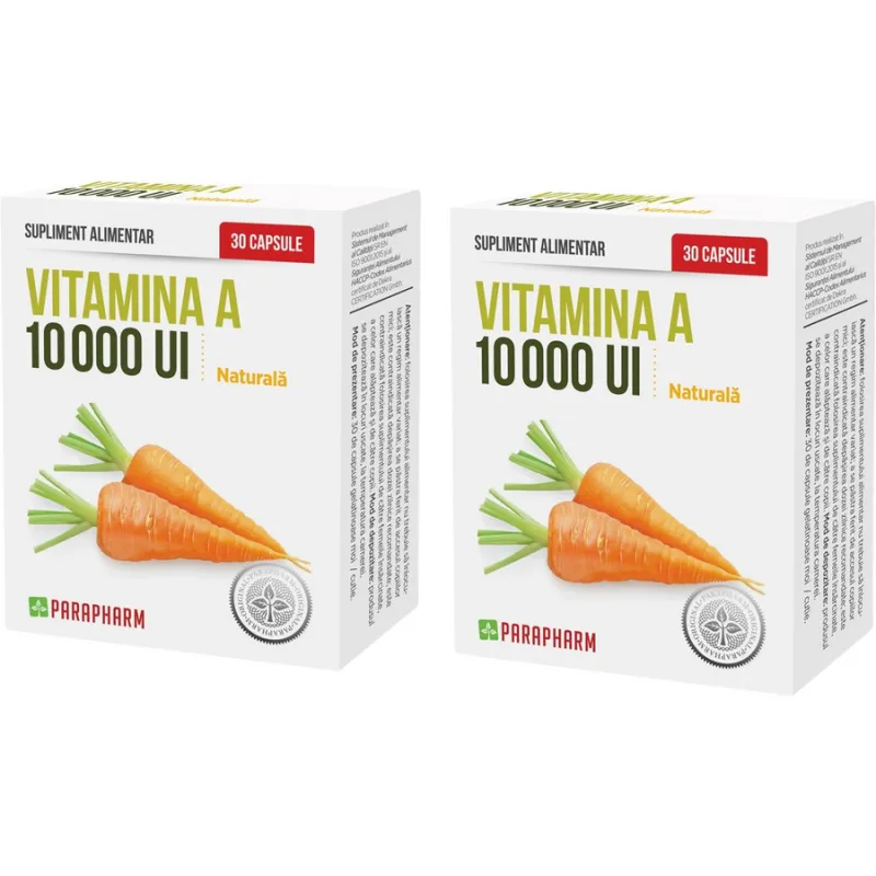 Pachet Vitamina A 10000UI 30cps + 30cps Quantum Parapharm — preț și oferte