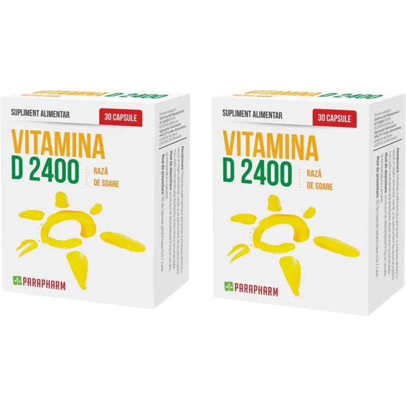 Pachet Vitamina D-2400 30cps + 30cps Quantum Parapharm — preț și oferte