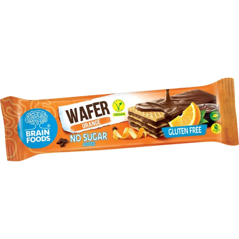 Napolitane cu Crema de Portocale fara Zahar Adaugat 40g BRAIN FOODS — preț și oferte