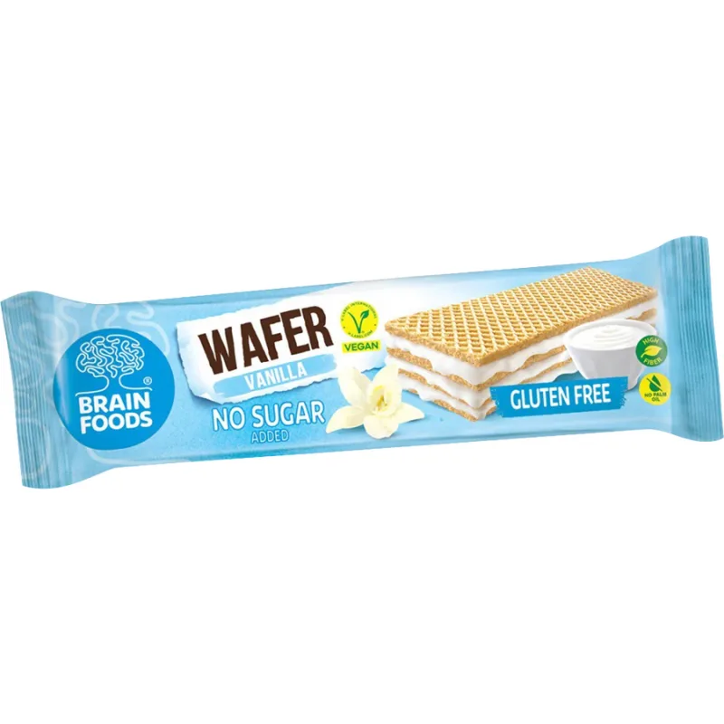 Napolitane cu Crema de Vanilie fara Zahar Adaugat 30g BRAIN FOODS — preț și oferte