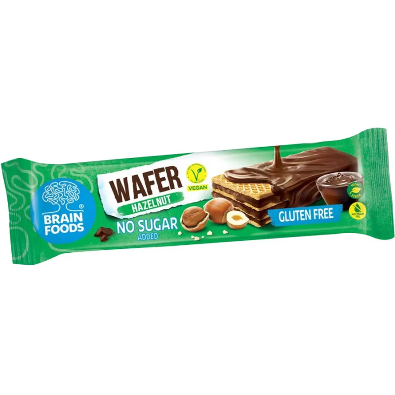 Napolitane cu Crema de Alune fara Zahar Adaugat 40g BRAIN FOODS — preț și oferte