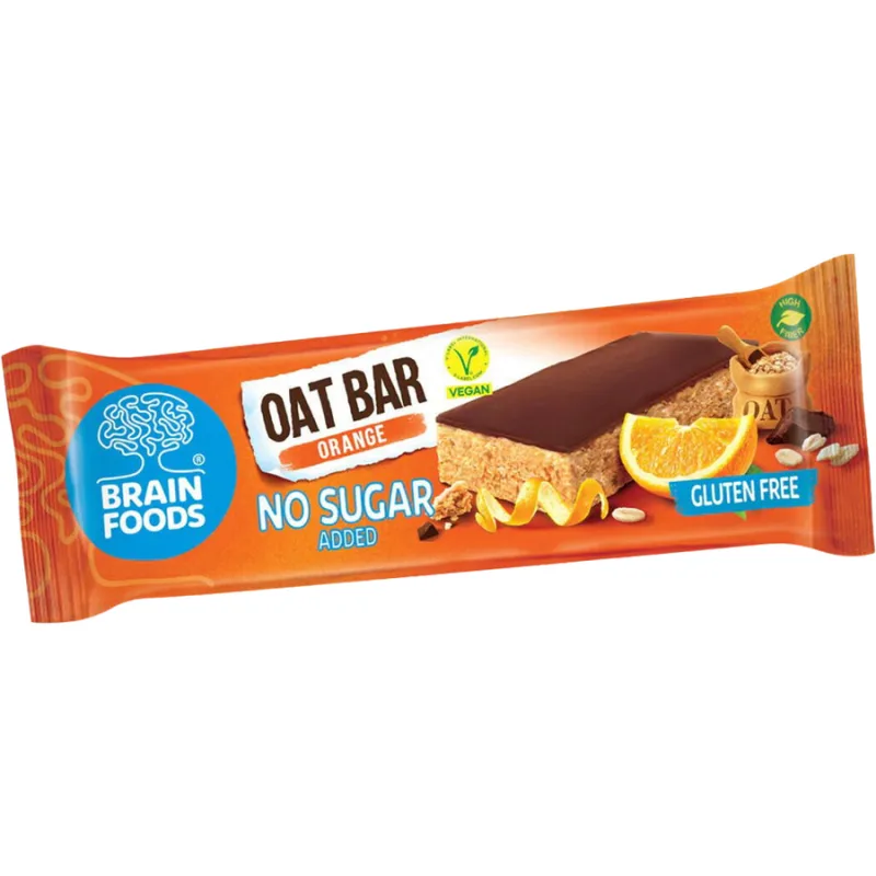 Baton de Ovaz cu Portocale fara Zahar Adaugat 70g BRAIN FOODS — preț și oferte