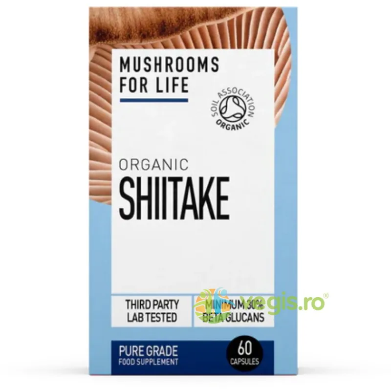 Shiitake Mushroom 800mg Full Spectrum Organic 60cps MUSHROOMSFORLIFE — preț și oferte