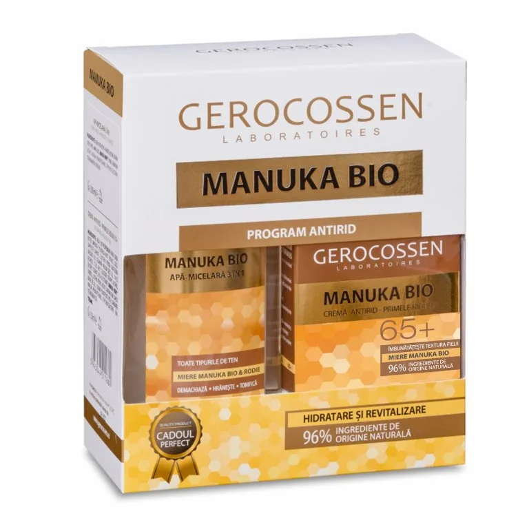 Set Cadou Manuka Bio Crema Antirid 65+ 50ml + Apa Micelara 3in1 300ml GEROCOSSEN — preț și oferte