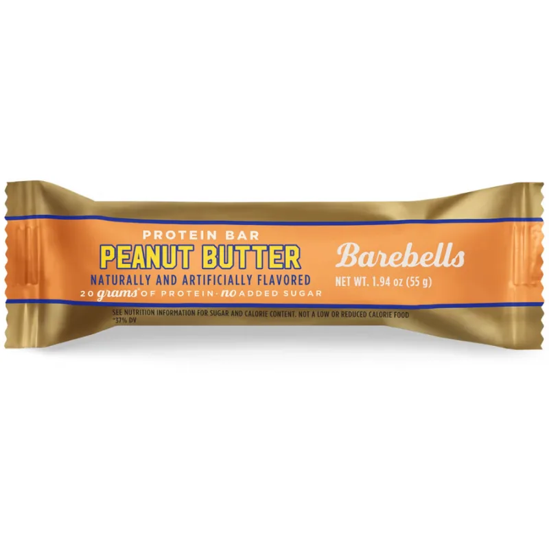 Baton Proteic cu Aroma de Unt de Arahide fara Zahar Adaugat 55g BAREBELLS — preț și oferte