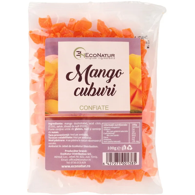 Mango Cuburi Confiate 100g ECONATUR — preț și oferte