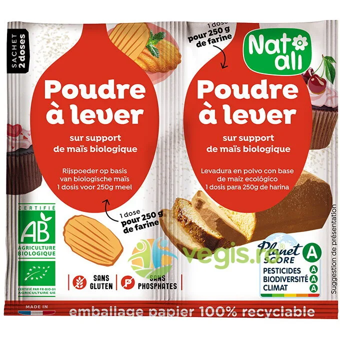 Praf de Copt fara Gluten Ecologic/Bio 2x7g NAT-ALI — preț și oferte