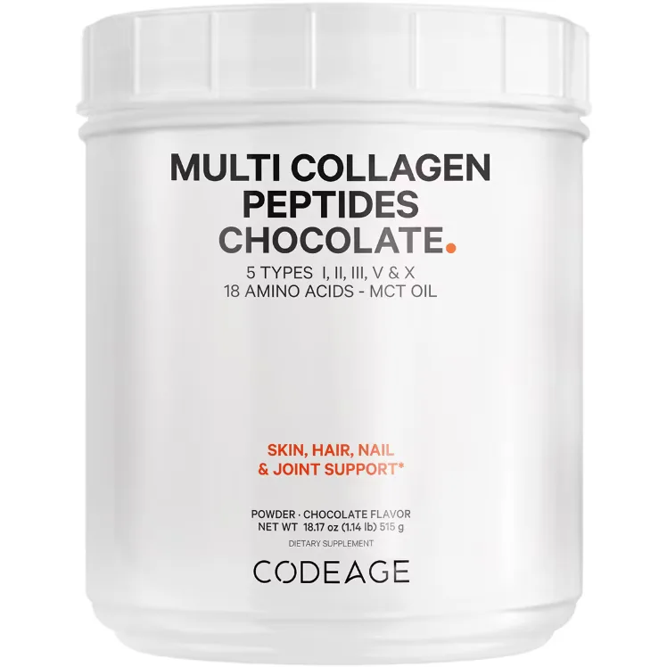 Colagen Hidrolizat din 5 Surse sub Forma de Peptide + MCT Oil cu Aroma de Ciocolata 515g CODEAGE — preț și oferte