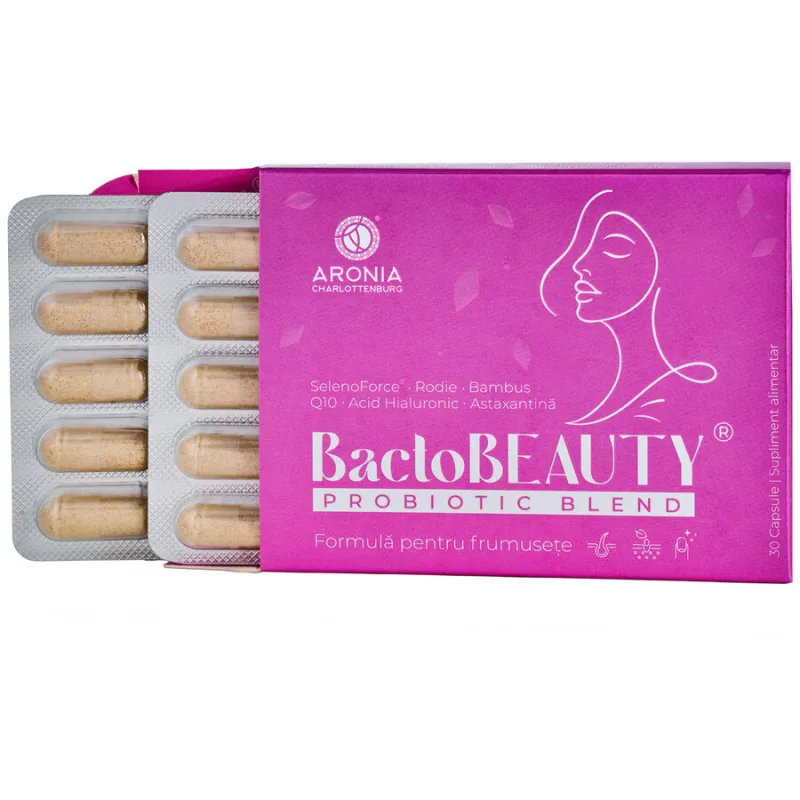 Formula cu Probiotice, Prebiotice, Vitamine, Plante si Antioxidanti BactoBeauty 30cps ARONIA CHARLOTTENBURG — preț și oferte