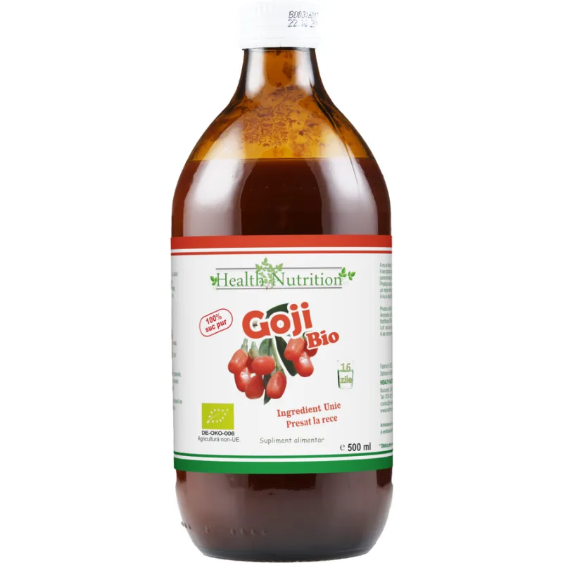 Goji Suc 100% Pur Ecologic/Bio 500ml Health Nutrition — preț și oferte
