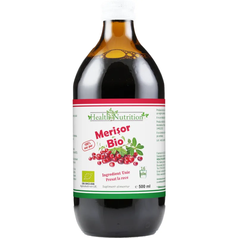 Merisor Suc 100% Pur Ecologic/Bio 500ml Health Nutrition — preț și oferte