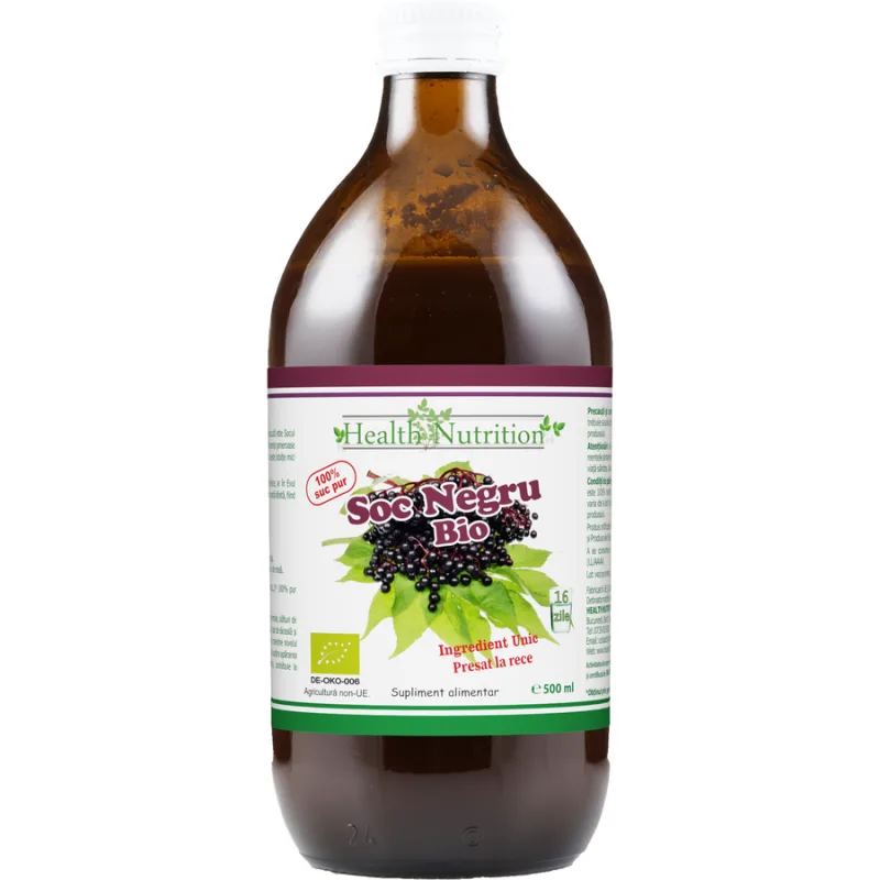 Soc Negru Suc 100% Pur Ecologic/Bio 500ml Health Nutrition — preț și oferte