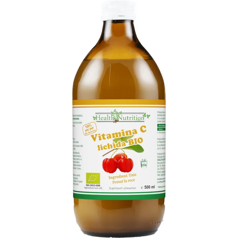 Vitamina C Lichida Ecologica/Bio 500ml Health Nutrition — preț și oferte